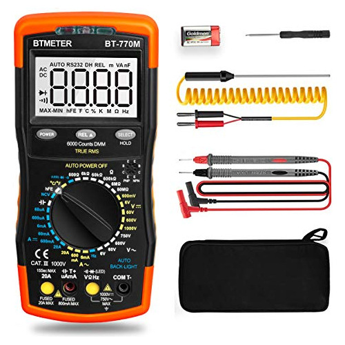 Multímetro Digital Trms 6000 Count, Bt-770m Probador D...