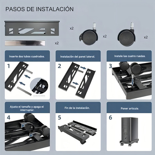 Base Cpu Expandible Ruedas Freno