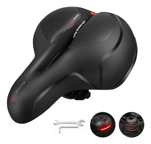 Asiento Sillin Bicicleta Cojín Suave, Impermeable, Prostático Mtb Color Negro