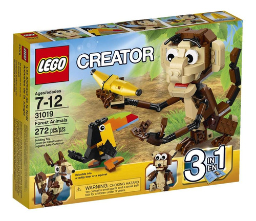 Brinquedo Lego Creator 31019 Animais Da Floresta Com Macaco,