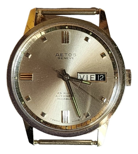Reloj Aetos Geneve 25 Rubis Automatic Incabloc Año 1978 