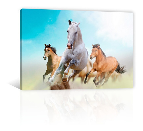 Cuadro Decorativo Canvas Animales Caballos Veloces