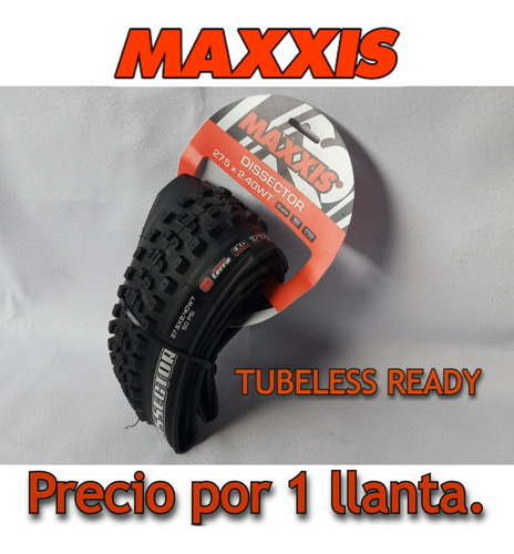 Imagen 1 de 10 de Llanta Maxxis Dissector 27.5*2.40wt/ Tubeless Ready/3ct/exo