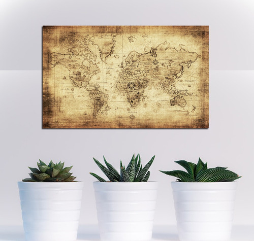 Vinilo Decorativo 30x45cm Mapa Vintage Mundo Planeta Antig