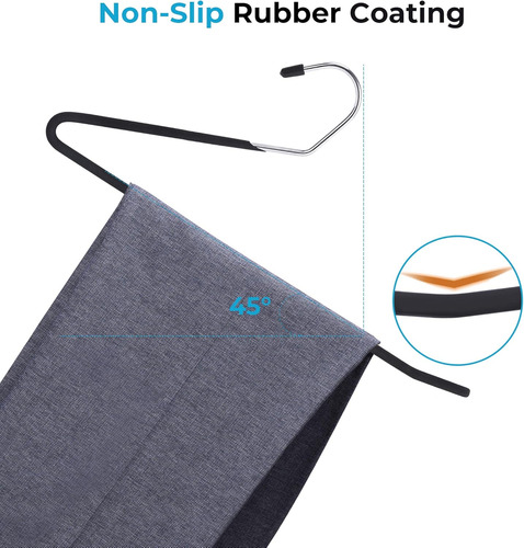 Js Hanger Non Slip Pants Hangers 20 Pack Open Ended Easy ...