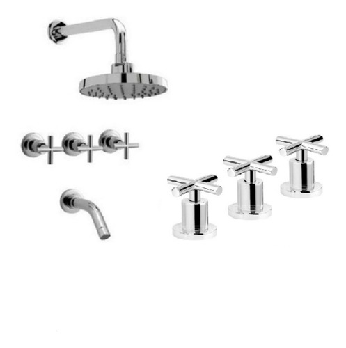 Imagen 1 de 4 de Juego Grifería Peirano Valencia Bidet + Ducha Plus