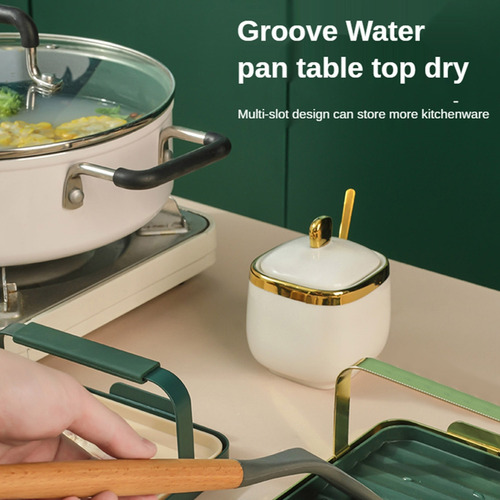 (gn)kitchen Pot Cover Rack Fork Spatula Shelf Spoon Rest Cho