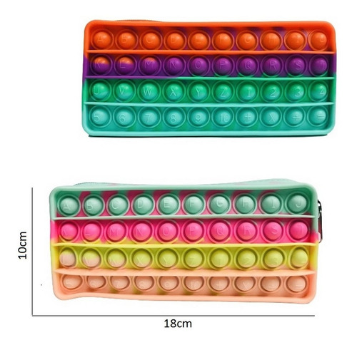 Imagen 3 de 6 de Cartuchera Popit Silicona Multicolor Import Ar1 20685 Ellobo