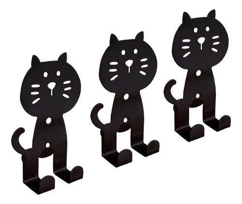 Portallaves De Pared Moderno Figura De Gato Colores Color Marrón Oscuro