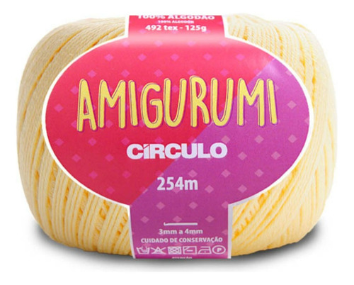 Linha Fio Amigurumi Círculo 254m 100% Algodão - Trico Croche Cor CREME 1112