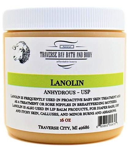 Traverse Bay Bath And Body -lanolina - Anhidro - Usp, 16 Onz