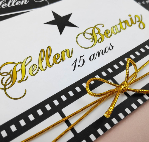 Imagem 4 de 8 de 30 Convites 15 Anos Moderno Temático Hollywood Cinema Festas
