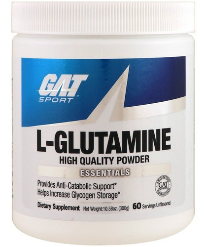 Suplemento en polvo GAT Sport L-Glutamine aminoácidos en pote de 300g