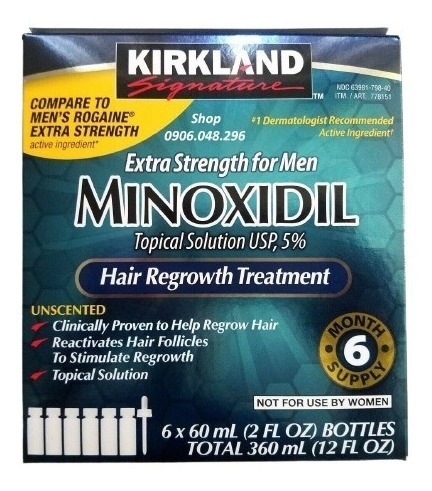 Minoxidil Solucion Kirkland 6 Meses Caida De Cabello