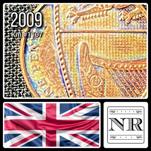 Inglaterra - 1 Penny - Año 2009 - Km #1107 - Pieza Escudo