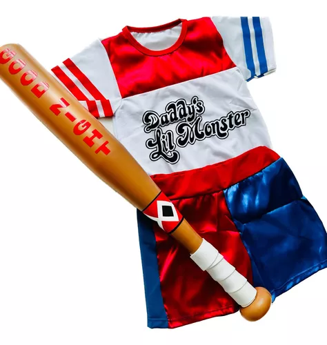 Fantasia Arlequina Infantil Roupa Harley Quinn Com Taco