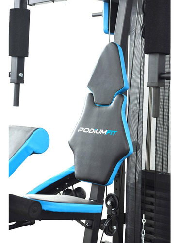 Multi Estação Academia De Musculação Podiumfit Me700 - 100kg Estrutura Preto Estofamento Preto