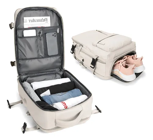 comprar Mochila viaje Genérica Large Travel Backpack color beige diseño lisa 40L