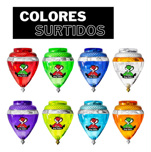 Trompo King Cobra Pack 5 Pza Resistente En Colores Surtidos