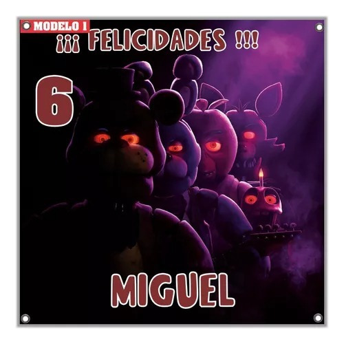 Lona Personalizada Para Cumpleaños De Five Nights At Freddys