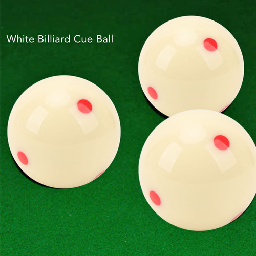 Bola Billiard Pro, 57 Mm, Blanca, 6 Puntos Rojos, Antiarañaz