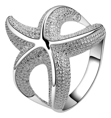 Lzd Anillo De Moda Chapado En Plata Esterlina Con Estrella .