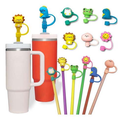 20pzs Tapones Con Popote De Silicona Reutilizables Para Bebe