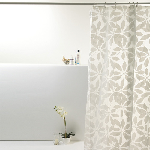 Cortina Box para Banheiro Peva Flores Brancas 180x160cm - Uzoo