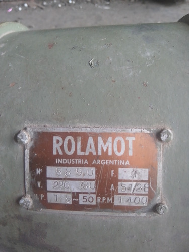 Motor Rolamot 1,5 Hp,1400rpm/220 ,380 Volts (Usado)