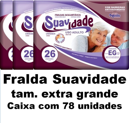 Fralda Descartavel Suavidade Eg Com 78 Unidades