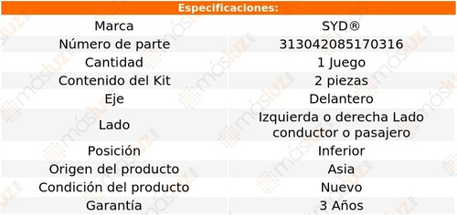 Kit Bujes Horquilla Del Inf Chevrolet Express 3500 03/20 Syd