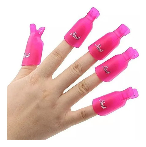 Pack 10 Pinzas Para Remover Esmalte Permanente O Geles