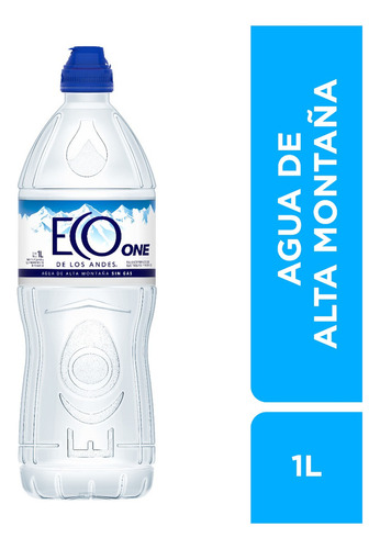 Agua mineral Eco de los Andes One  sin gas   botella  1 L  