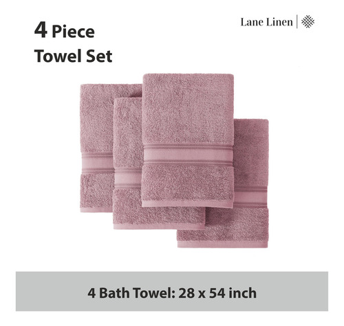 Juego De Toallas De Baño Lane Linen Luxury, 100% Algodón, 4
