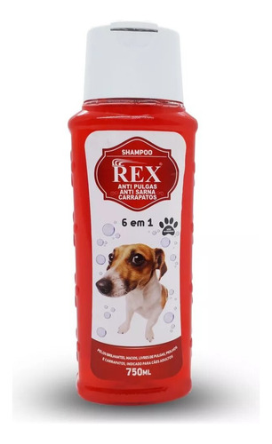 Shampoo Rex 6 Em 1 Antipulgas - 750ml