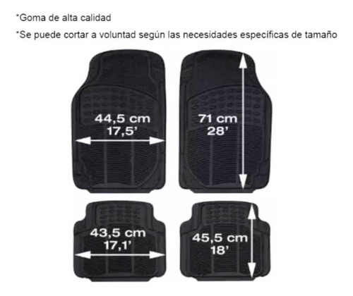 Tapetes Para Auto Universal Uso Rudo Juego De 4 Piezas