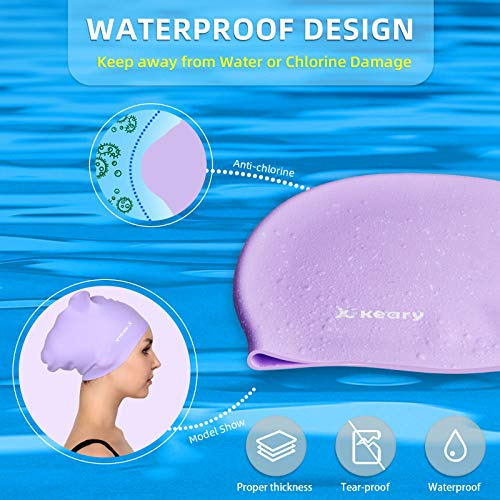Gorro De Natación De Silicona Actualizado Keary Para Mujer,