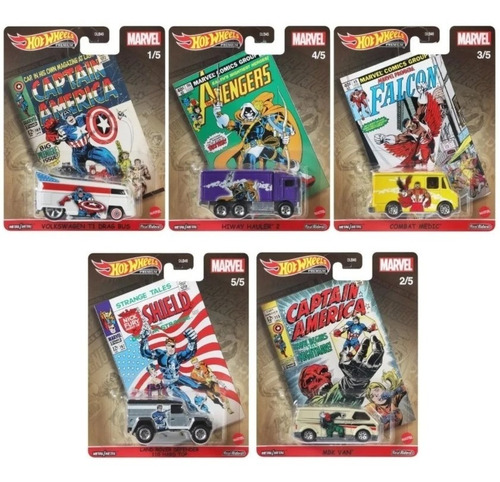 Hot Wheels Cultura Pop 2021 Marvel Set Com 5 Miniaturas