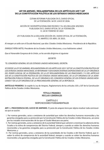 Ley De Amparo Comentada Y Correlacionada 2025