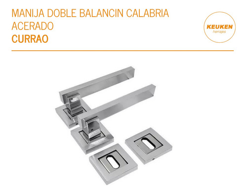 Picaporte De Bronce Calabria Doble Acerado Cromo Currao