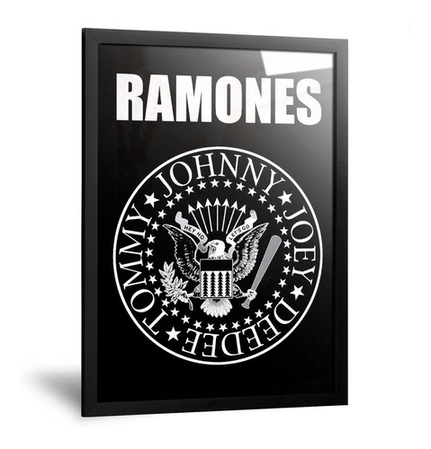 Cuadros Remeras Ramones Escudo Enmarcado Con Vidrio 20x30cm