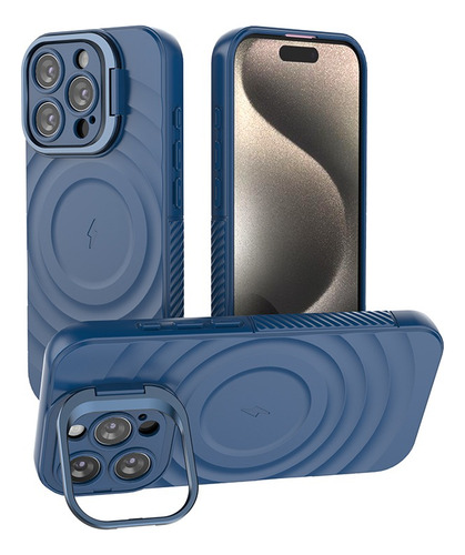 Funda Para iPhone Magsafe Relieve Elevado Protección De Cámara Con Soporte Stand Uso Rudo Esquinas Reforzadas