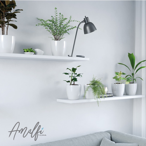 Maceta De Plástico Premium N18 Amalfi Nordica Blanca Color Blanco