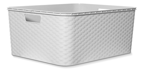 Imagen 5 de 10 de Canasto Cajon Organizador Símil Rattan Plastico Grande Xl