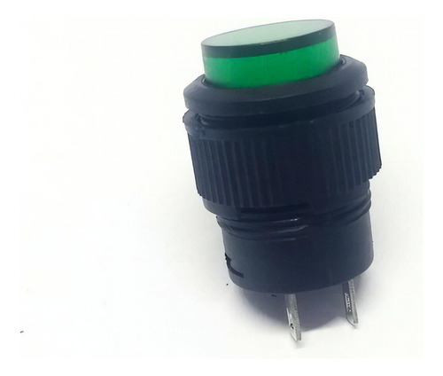 Chave Push Button R16-503b S/ Trava E S/ Neon Verde (botão)