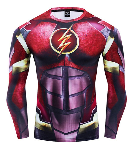 Camisa De Compresión Para Hombre The Flash Impreso Tops  [u]