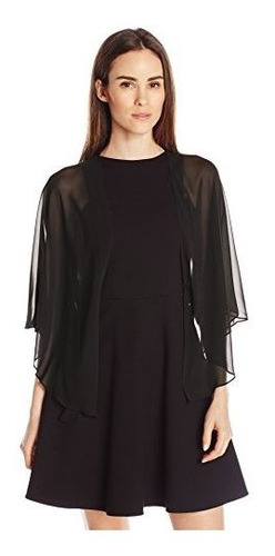 S.l. Fashions Poly Chiffon Shrug Jacket, Negro, Pequeño / Me