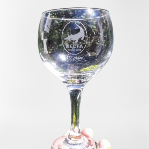 2 Copas De Gin Vidrio Con Grabado Laser Personalizado Diseño
