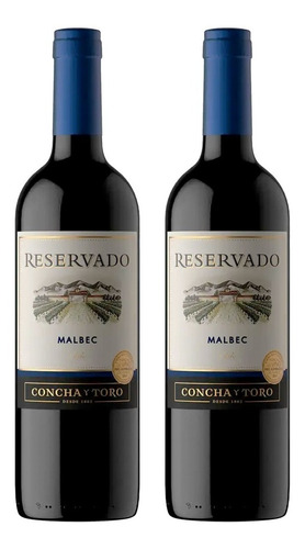 Kit 2 Vinhos Concha Y Toro Reservado Malbec 750ml