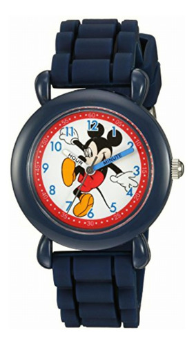 Disney Mickey Mouse Reloj Para Niño, Plastificado En Color